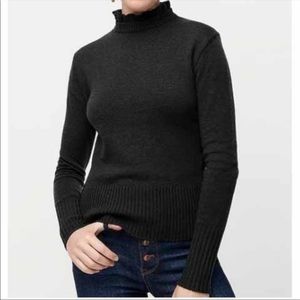 J.Crew Ruffle Neck Sweater in Black